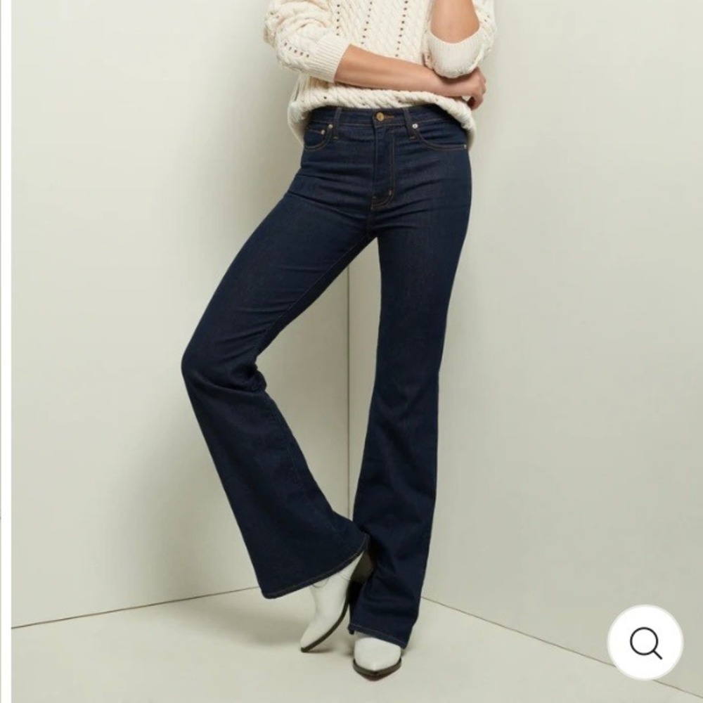 Derek Lam 10 Crosby High Rise Flare Leg Jean Dark Blue Wash Denim Womens 29